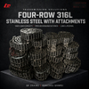 Four-raw 316L stainless steel transmission roller chain with attachment