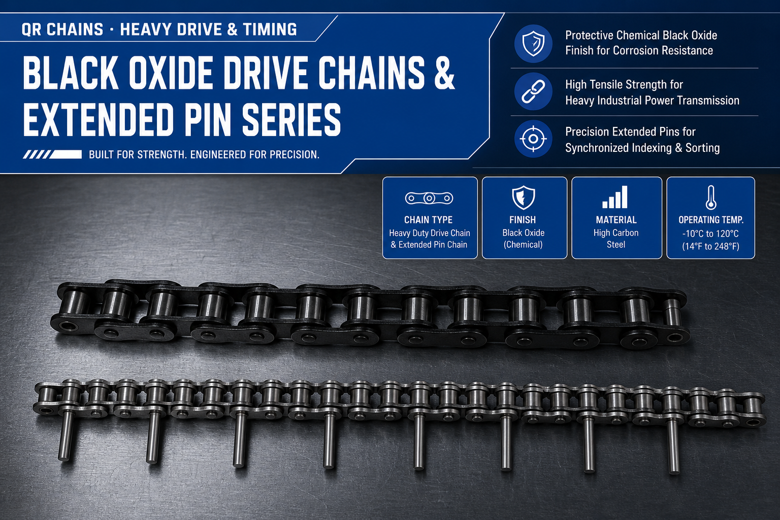 Double Pitch Conveyor Chain with Extended Pins