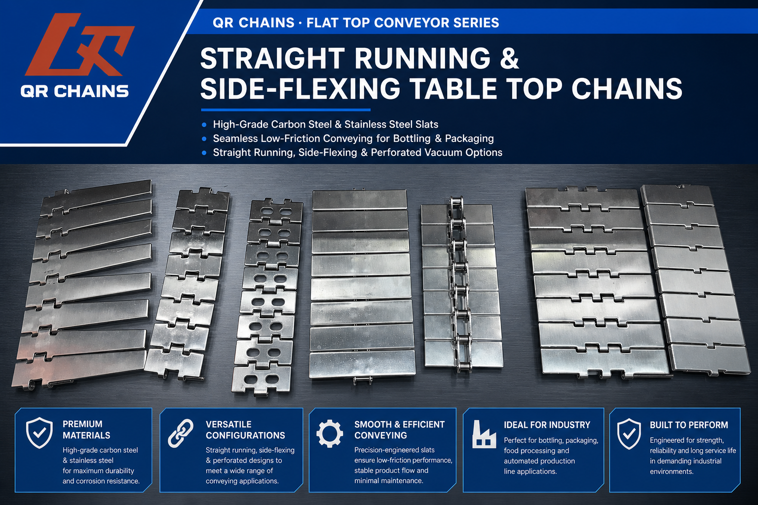 Flat Top Chains Top Quality Stainless Steel
